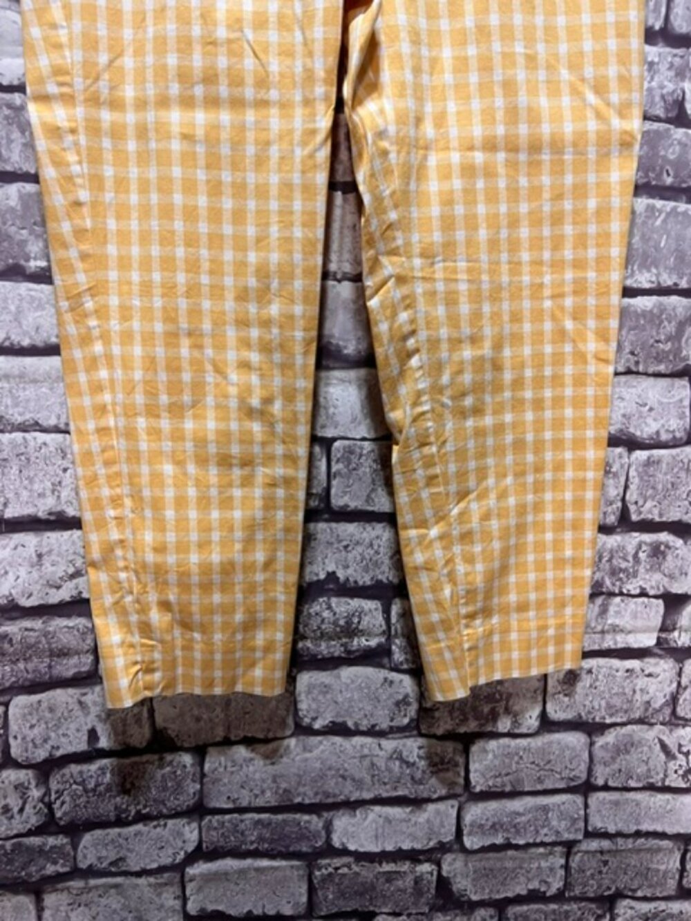 Ann Taylor Yellow & White Check Crop Pants Size 8 - Picture 3 of 8